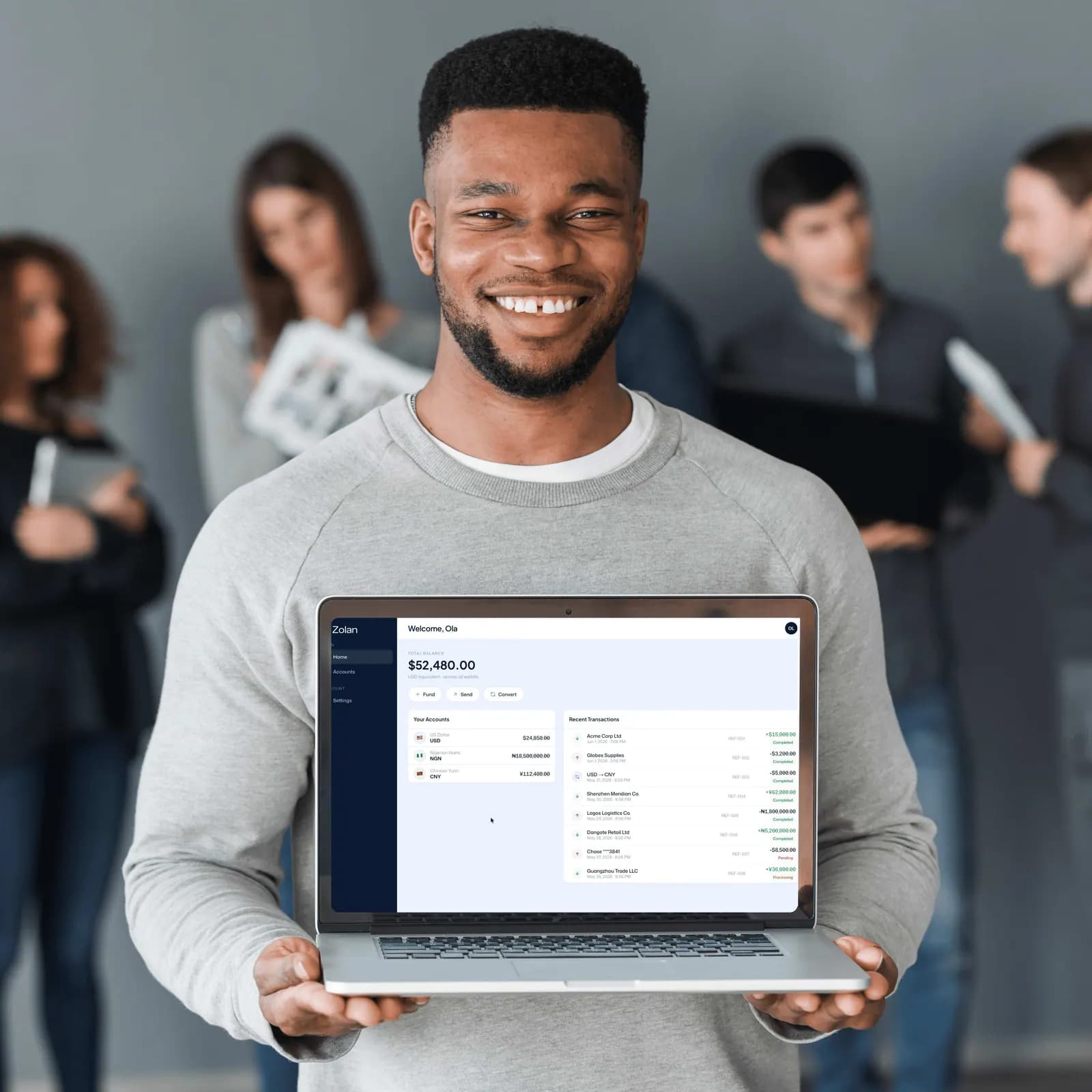Business owner using Zolan