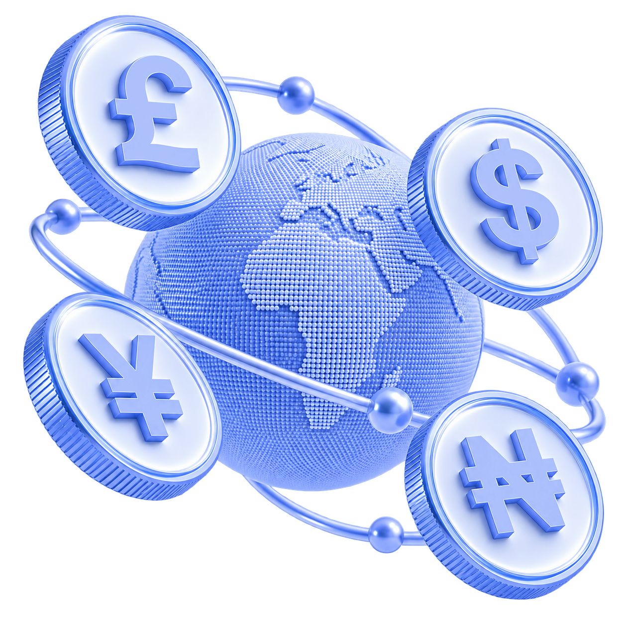 International currency transfer illustration